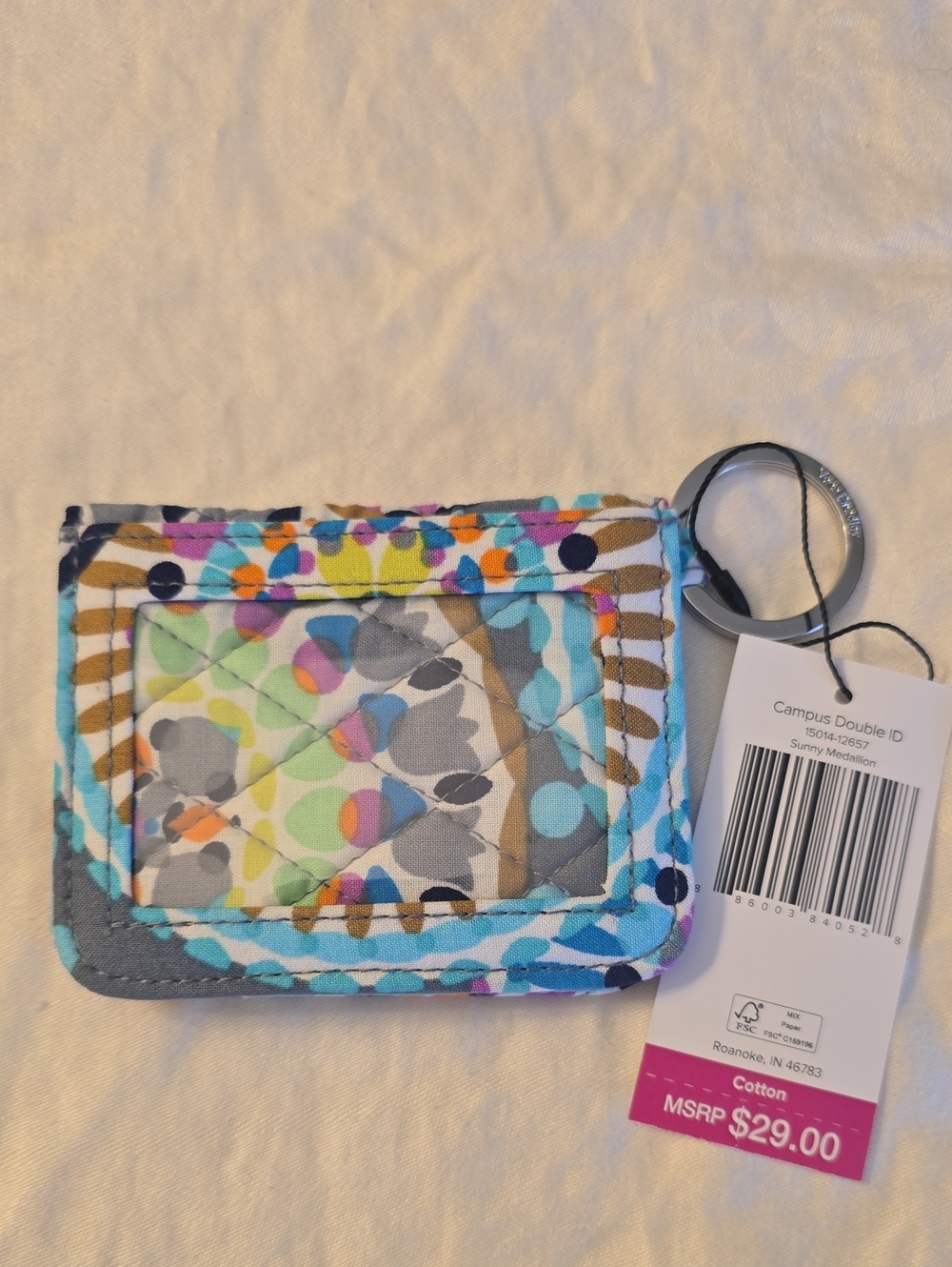 Campus Double ID Card Holder Keyring - Sunny Medallion New